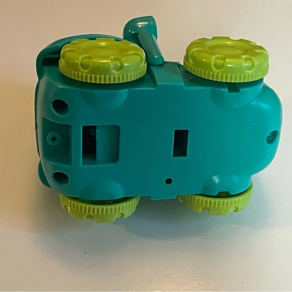 Winking Face Turquoise and Lime Green Toy Car